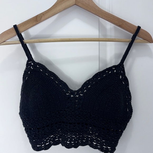 A&F Crochet Bodice Bralette Cropped Tank Top - Picture 1 of 8